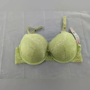 BCBG Shadow Lime Green Light Lift Wired Lace Bra Size 36DD NWT